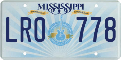 MS license plate LRO778