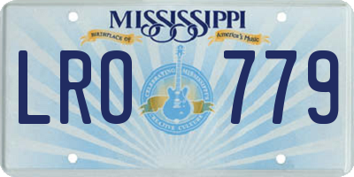MS license plate LRO779