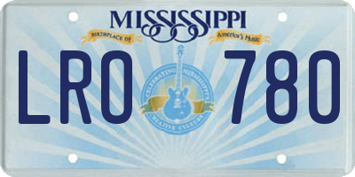MS license plate LRO780