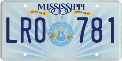 MS license plate LRO781