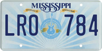 MS license plate LRO784