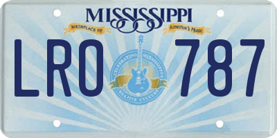 MS license plate LRO787