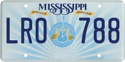 MS license plate LRO788