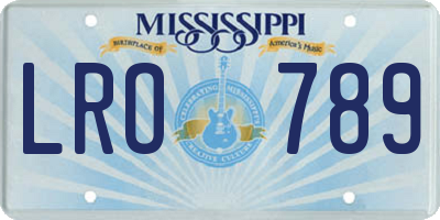 MS license plate LRO789
