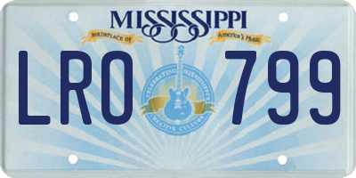 MS license plate LRO799
