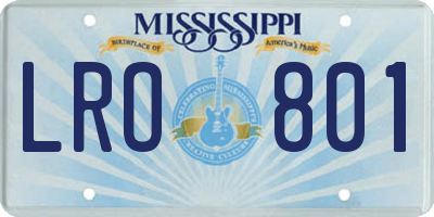 MS license plate LRO801