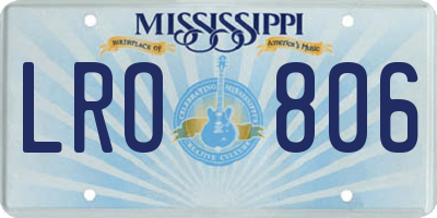 MS license plate LRO806