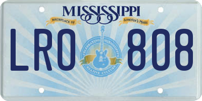 MS license plate LRO808