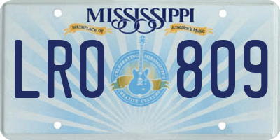 MS license plate LRO809