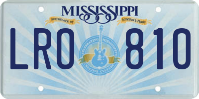 MS license plate LRO810