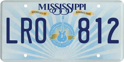 MS license plate LRO812