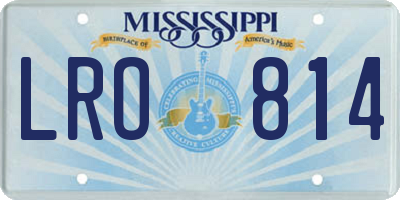 MS license plate LRO814