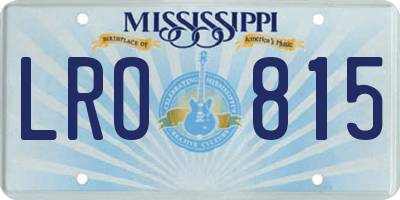 MS license plate LRO815