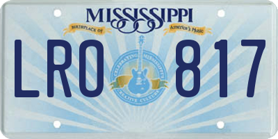 MS license plate LRO817