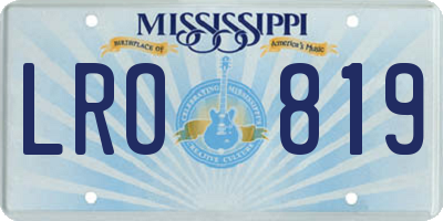 MS license plate LRO819