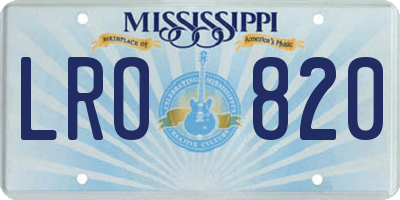 MS license plate LRO820