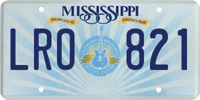 MS license plate LRO821
