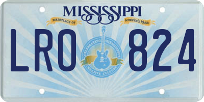MS license plate LRO824