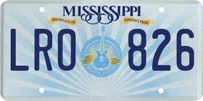 MS license plate LRO826