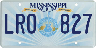 MS license plate LRO827