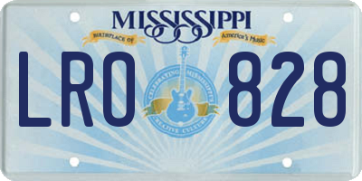 MS license plate LRO828