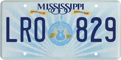 MS license plate LRO829