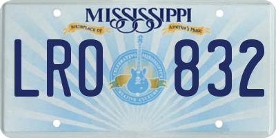 MS license plate LRO832