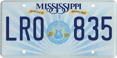 MS license plate LRO835