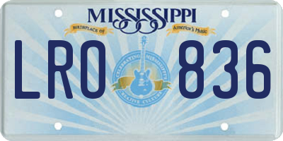 MS license plate LRO836