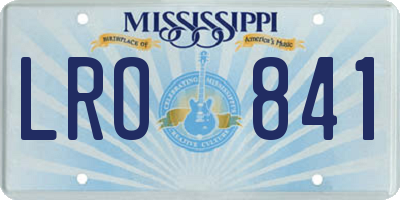 MS license plate LRO841