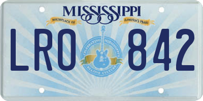 MS license plate LRO842