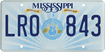 MS license plate LRO843