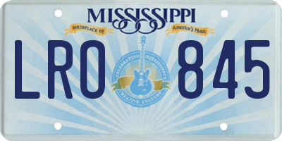 MS license plate LRO845