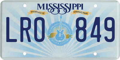 MS license plate LRO849