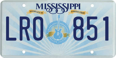 MS license plate LRO851