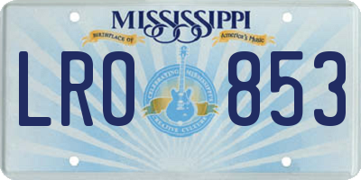 MS license plate LRO853