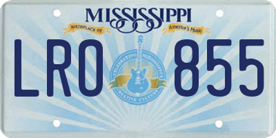 MS license plate LRO855
