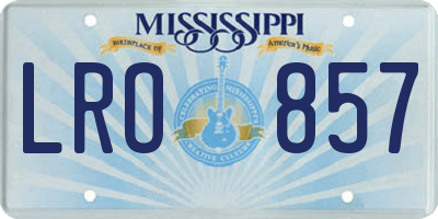 MS license plate LRO857