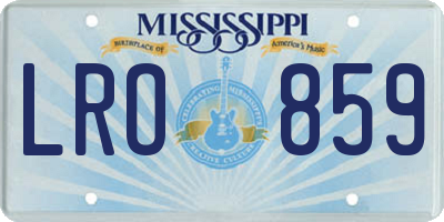 MS license plate LRO859