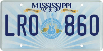 MS license plate LRO860