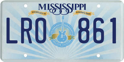 MS license plate LRO861