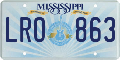 MS license plate LRO863