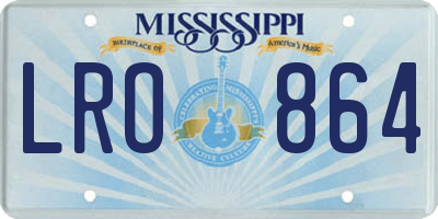 MS license plate LRO864