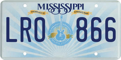 MS license plate LRO866