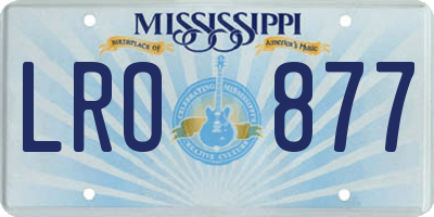 MS license plate LRO877