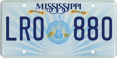 MS license plate LRO880