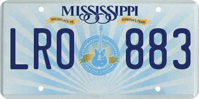 MS license plate LRO883