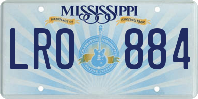 MS license plate LRO884