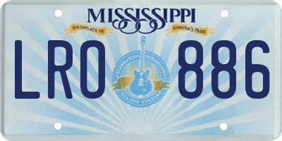 MS license plate LRO886