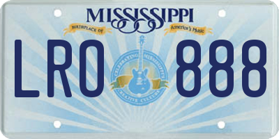 MS license plate LRO888
